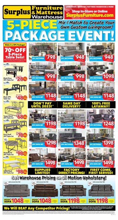 Surplus Furniture & Mattress Warehouse (Owen Sound) Flyer July 12 to August 1