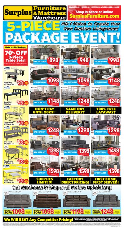 Surplus Furniture & Mattress Warehouse (Moncton) Flyer July 12 to August 1
