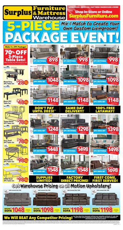 Surplus Furniture & Mattress Warehouse (Brandon) Flyer July 12 to August 1