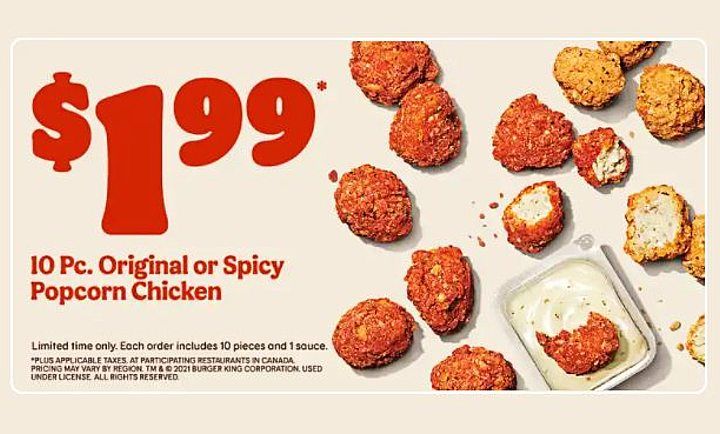 Popcorn Chicken! at Burger King