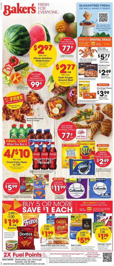 Baker's (NE) Weekly Ad Flyer July 14 to July 20
