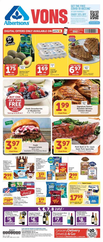 Albertsons (CA, ID, LA, MT, OR, TX, WA) Weekly Ad Flyer July 14 to July 20