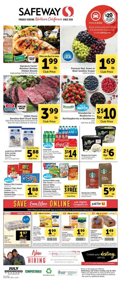 Safeway (AZ, CA, CO, HI, MD, NE, OR, VA, WA) Weekly Ad Flyer July 14 to July 20
