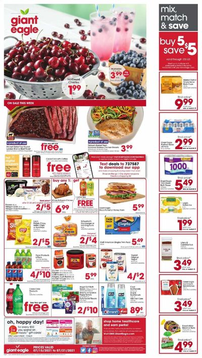 Giant Eagle (OH, PA) Weekly Ad Flyer July 15 to July 21