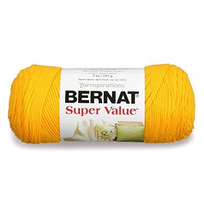 Bernat 16405300608 Super Value Yarn, Bright Yellow, Single Ball, 1 - Pack $6.97 (Reg $14.82)