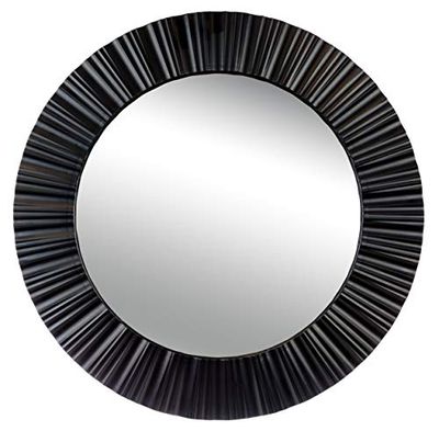 Kiera Grace Groove Black Plastic Wall Round Mirror, 20 x 20 inches, Black $39.24 (Reg $60.63)