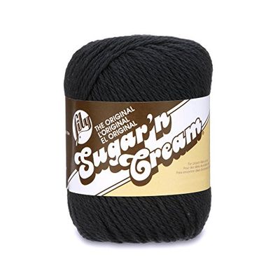Lily Sugar 'N Cream The Original Solid Yarn - (4) Medium Gauge 100% Cotton - 2.5 oz - Black - Machine Wash & Dry $3.49 (Reg $9.90)