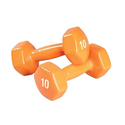 SPRI Deluxe Vinyl Dumbbells (Orange, 10-Pound,Set of 2) $37.67 (Reg $63.68)
