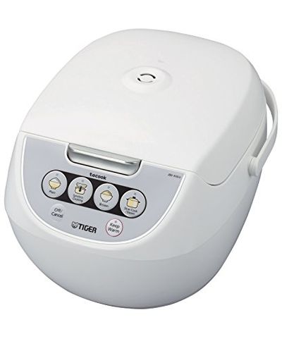 TIGER JBV-A10U 5.5-Cup (Uncooked) Micom Rice Cooker with Food Steamer Basket, White $89.97 (Reg $107.97)