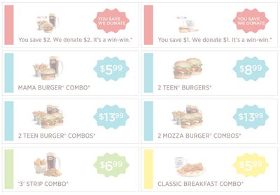 A&W Canada New Coupons: Mama Burger Combo for $5.99 + 3 Strip Combo for $6.99 + More Coupons