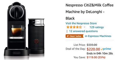 Amazon Canada Deals: Save 35% on Nespresso CitiZ&Milk Coffee Machine by DeLonghi + 37% on Robot Vacuum Cleaner + More Offers