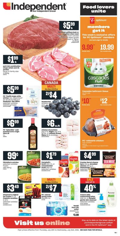 Independent Grocer (Atlantic) Flyer July 15 to 21