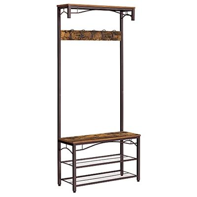 VASAGLE Industrial Coat Rack, 3-in-1 Hall Tree, Entryway Shoe Bench, Large Accent Furniture UHSR45AX $119.99 (Reg $126.58)