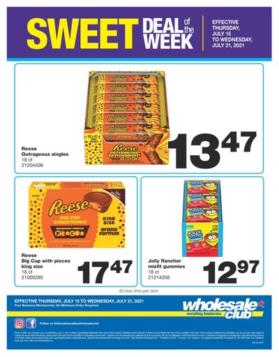 Wholesale Club Sweet Deal of the Week Flyer July 15 to 21