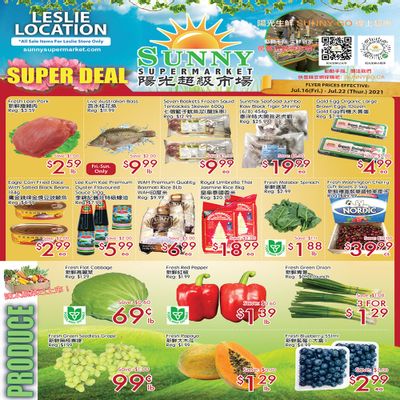 Sunny Supermarket (Leslie) Flyer July 16 to 22