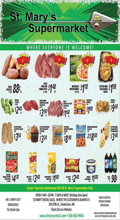 St. Mary's Supermarket Flyer July 14 to 20