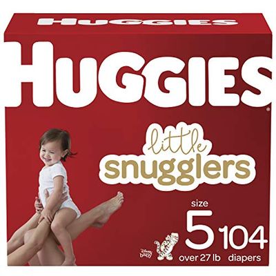Diapers Size 5 - Huggies Little Snugglers Disposable Baby Diapers, 104ct, Mega Colossal Pack $27.97 (Reg $32.74)