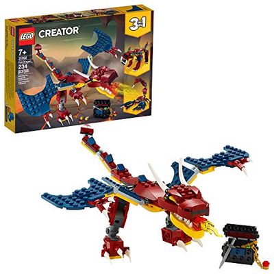 LEGO Creator 3in1 Fire Dragon 31102 Building Kit, Cool Buildable Toy for Kids, New 2020 (234 Pieces) $14 (Reg $24.99)