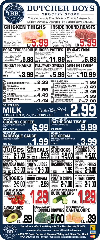 Butcher Boys Grocery Store Flyer July 16 to 22