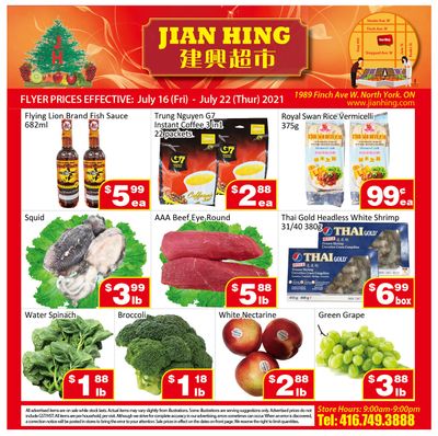 Jian Hing Supermarket (North York) Flyer July 16 to 22