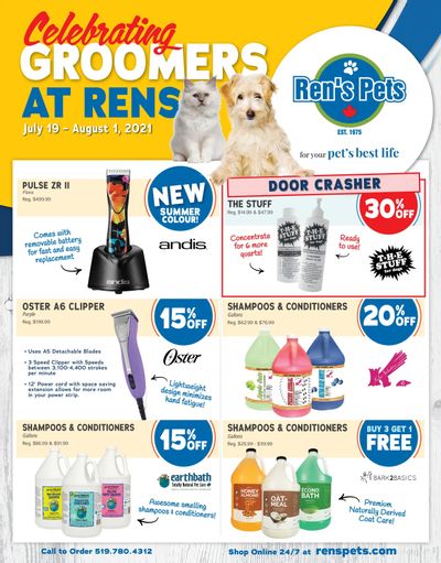 Ren's Pets Depot Celebrating Groomers Flyer July 19 to August 1