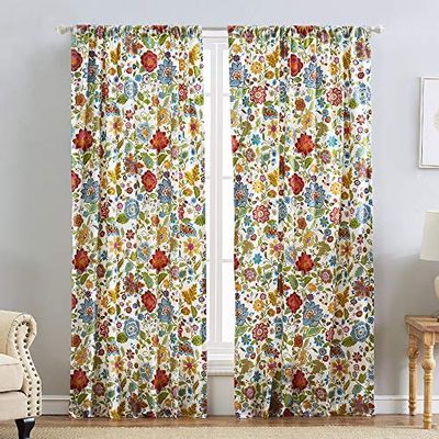 Greenland Home Astoria Curtain Panel Pair, 95", White $25.5 (Reg $34.76)