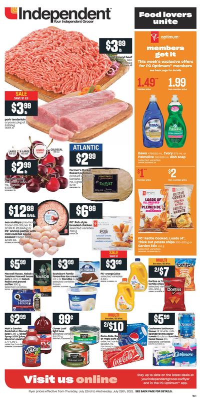 Independent Grocer (Atlantic) Flyer July 22 to 28