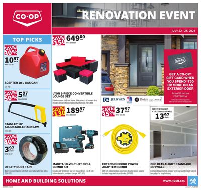 Co-op (West) Home Centre Flyer July 22 to 28