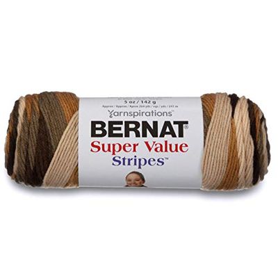 Bernat Super Value Stripes Yarn, 5 Ounce, Beachwood, Single Ball $6.97 (Reg $9.97)