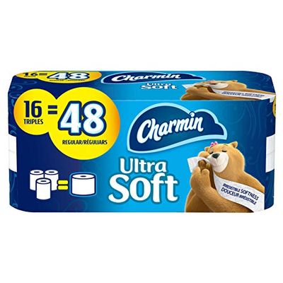 Charmin Ultra Soft Toilet Paper, 16 Triple Rolls Bath Tissue = 48 Regular Rolls $10.97 (Reg $14.97)