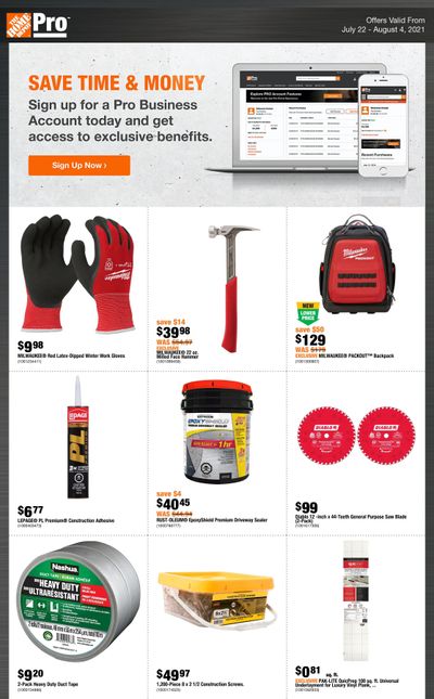 Home Depot Pro Flyer July 22 to August 4