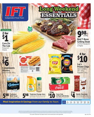 IFT Independent Food Town Flyer July 23 to 29