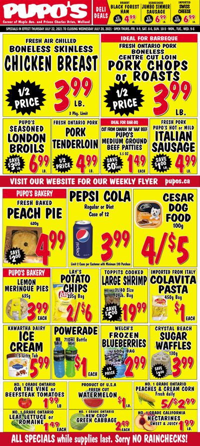 Pupo's Food Market Flyer July 22 to 28