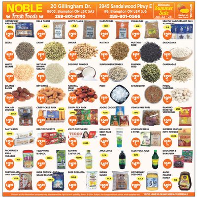 Noble Fresh Foods Flyer July 22 to 28