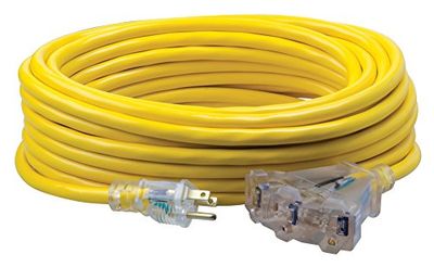 Southwire Multi-Outlet Vinyl Extension Cord with Lighted End, 50-Foot, Yellow (41888802) $48.6 (Reg $54.62)