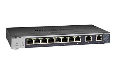 NETGEAR 10-Port Gigabit/10G Ethernet Smart Managed Plus Switch (GS110EMX) - with 2 x 10G/Multi-gig, Desktop/Rackmount, and ProSAFE Lifetime Protection $246.17 (Reg $313.99)