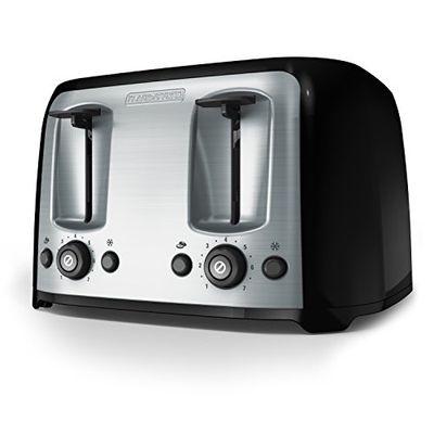 BLACK+DECKER Toaster, 4 Slice, Extra Wide Slots for Bagels and Artisan Breads, Black, TR1478BD $36.99 (Reg $54.99)
