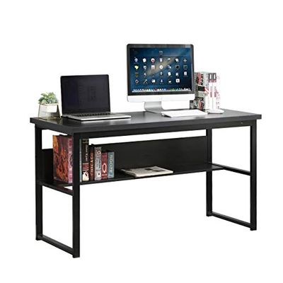 Soges Computer Desk 55 inches PC Desk Office Desk with Shelf Workstation for Home Office Use Writing Table,LD-JB01BW-CA $129 (Reg $159.00)