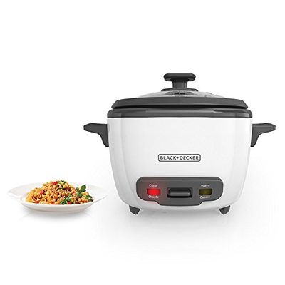 BLACK+DECKER 2-in-1 Rice Cooker and Food Steamer, 16 Cup (7 Cup Uncooked), White, RC516C $14 (Reg $24.98)