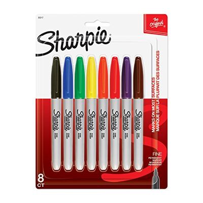 Sharpie FINE POINT Marker Permanent, Permanent Marker Fine, 8-Carded, Assorted Inks (30217PP) $4.97 (Reg $11.48)