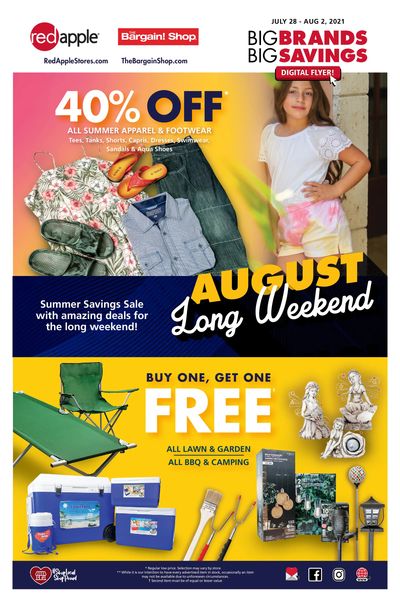 The Bargain Shop & Red Apple Stores Flyer July 28 to August 2