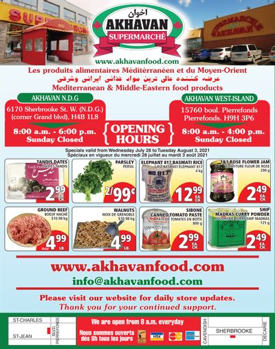 Akhavan Supermarche Flyer July 28 to August 3