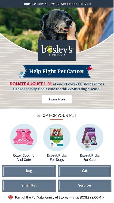 Bosley's by PetValu Flyer July 29 to August 11