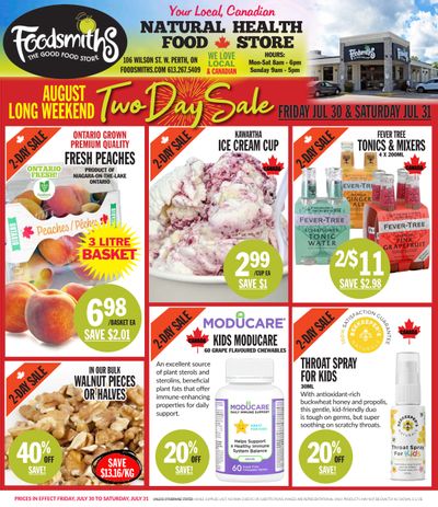 Foodsmiths Flyer July 29 to August 5