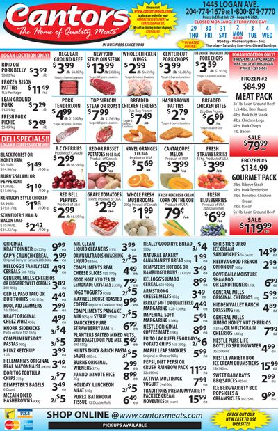 Cantor's Meats Flyer July 29 to August 4