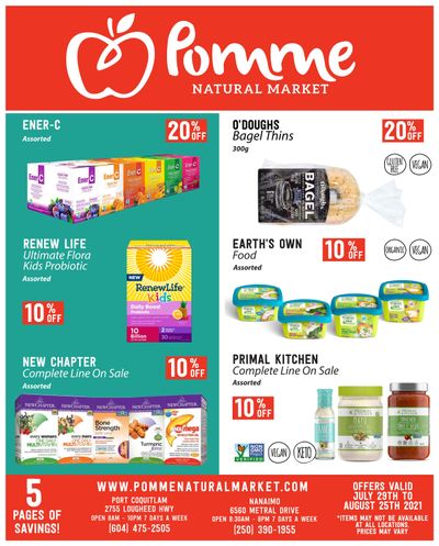 Pomme Natural Market Monthly Flyer July 29 to August 25