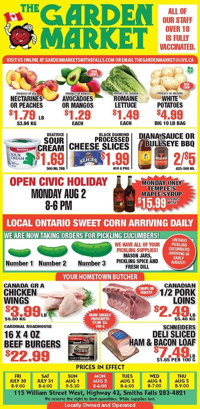 The Garden Market Flyer July 30 to August 5