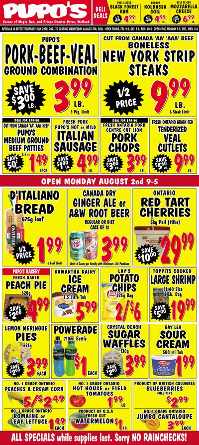 Pupo's Food Market Flyer July 29 to August 4