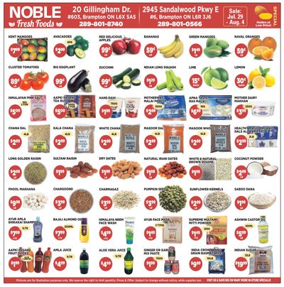 Noble Fresh Foods Flyer July 29 to August 4
