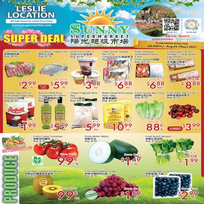 Sunny Supermarket (Leslie) Flyer July 30 to August 5